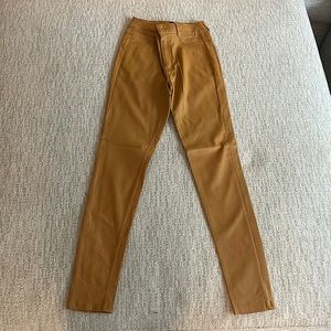 FashionNova leather pants for sale! XS mustard yellow